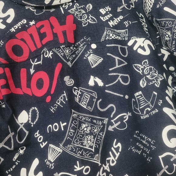 Cactus Flower Graffiti Button Down Jacket Size XL - Picture 6 of 6